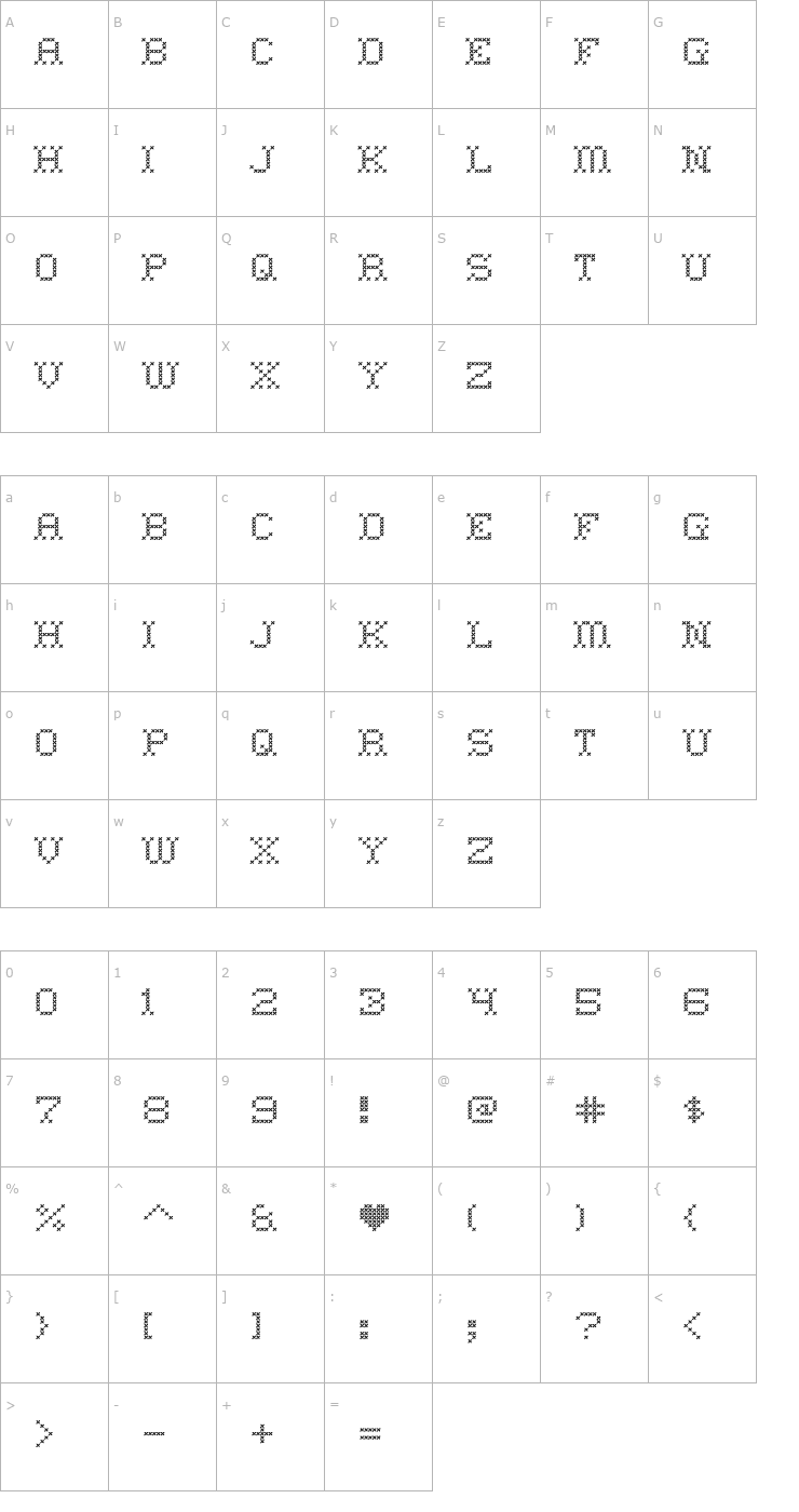 Character Map Home Sweet Home Font