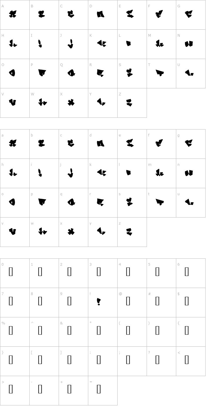 Character Map Homeboy Font