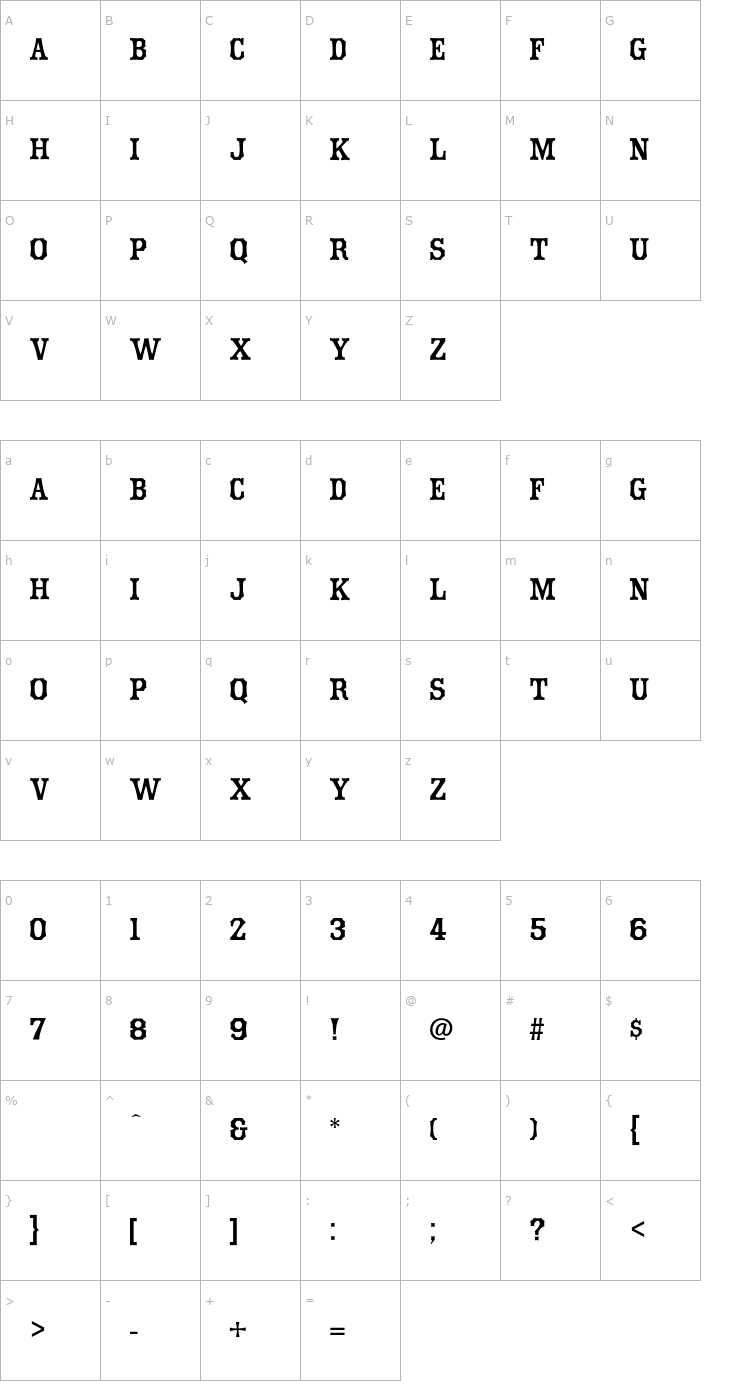 Character Map Hometown-Normal OTF Font