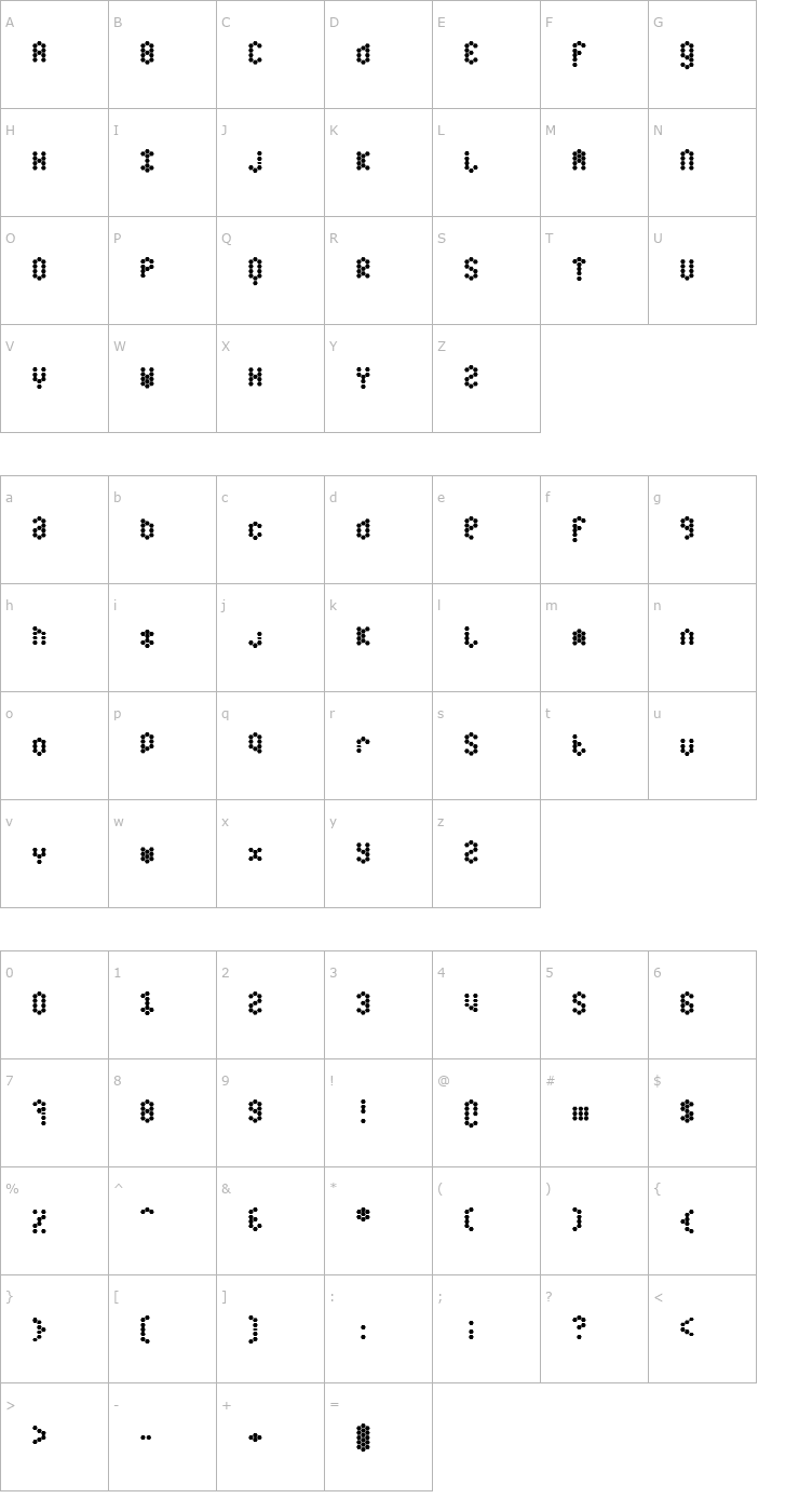 Character Map honey Normal Font
