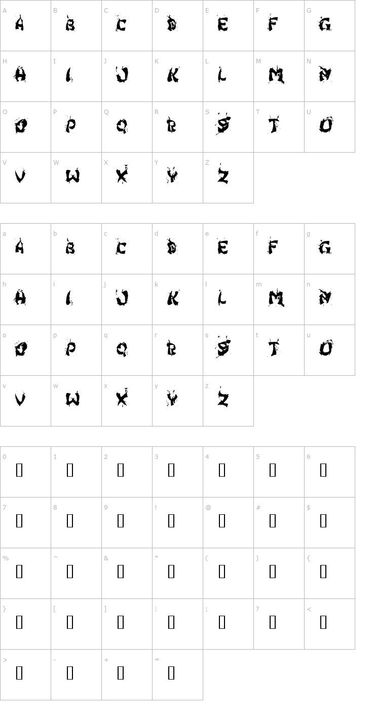 Character Map Hong Kong Fist Fuck Font