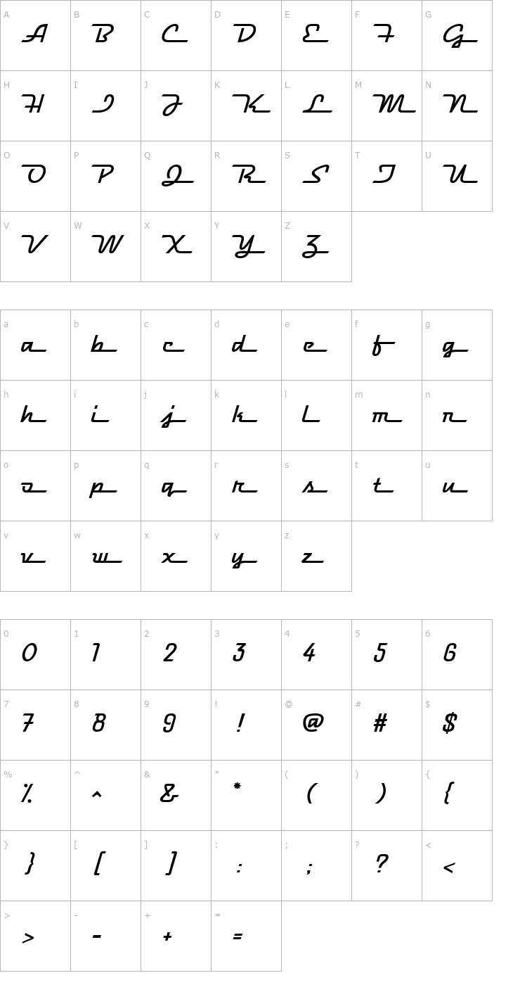 Character Map Hood Ornament Font