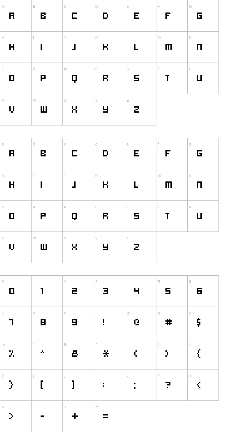 Character Map hooge 05_55 Cyr2 Font