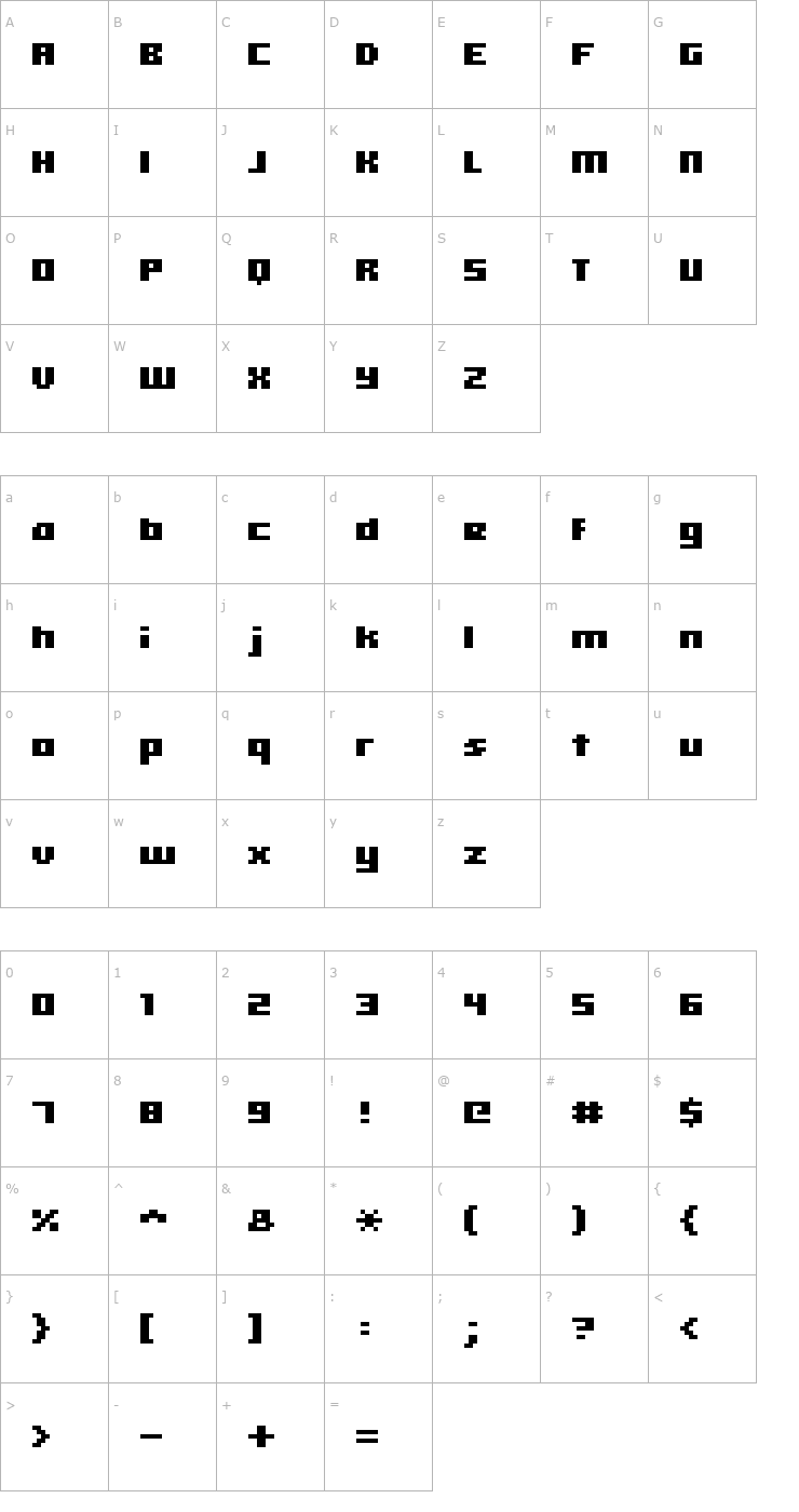 Character Map hooge 05_66 Font
