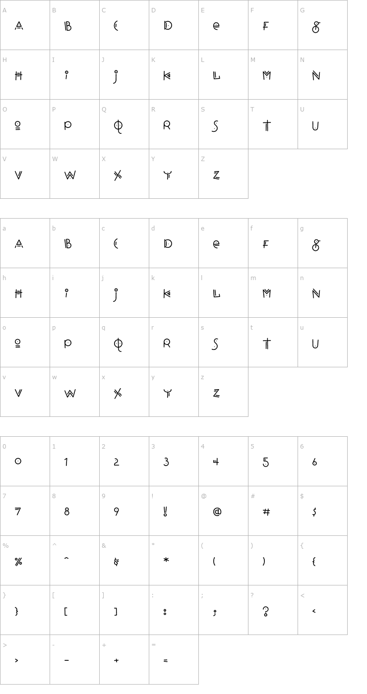 Character Map Hopscotch Font