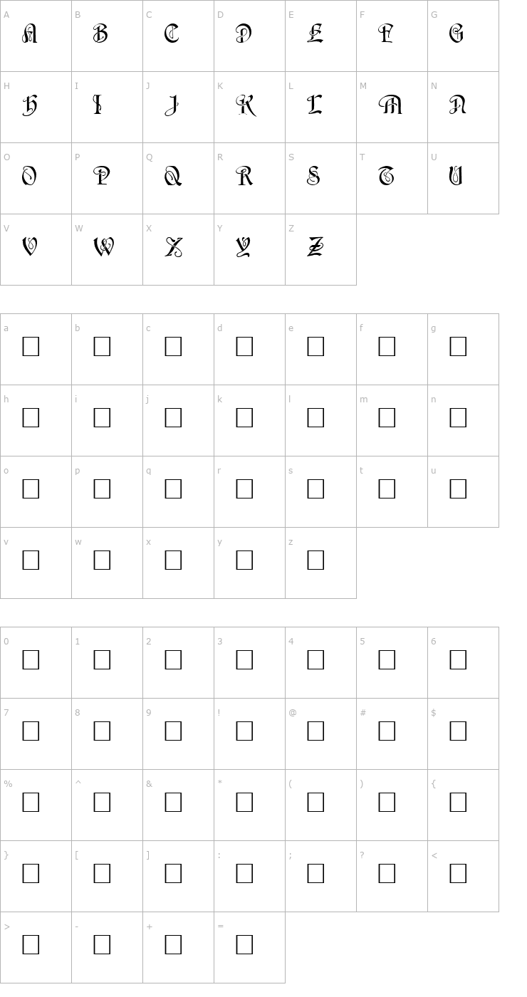 Character Map Horst Regular Font