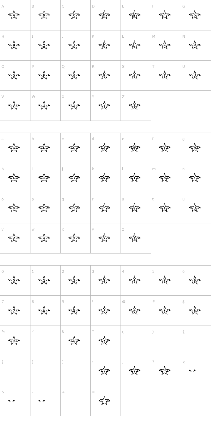 Character Map Hoshi Font Font