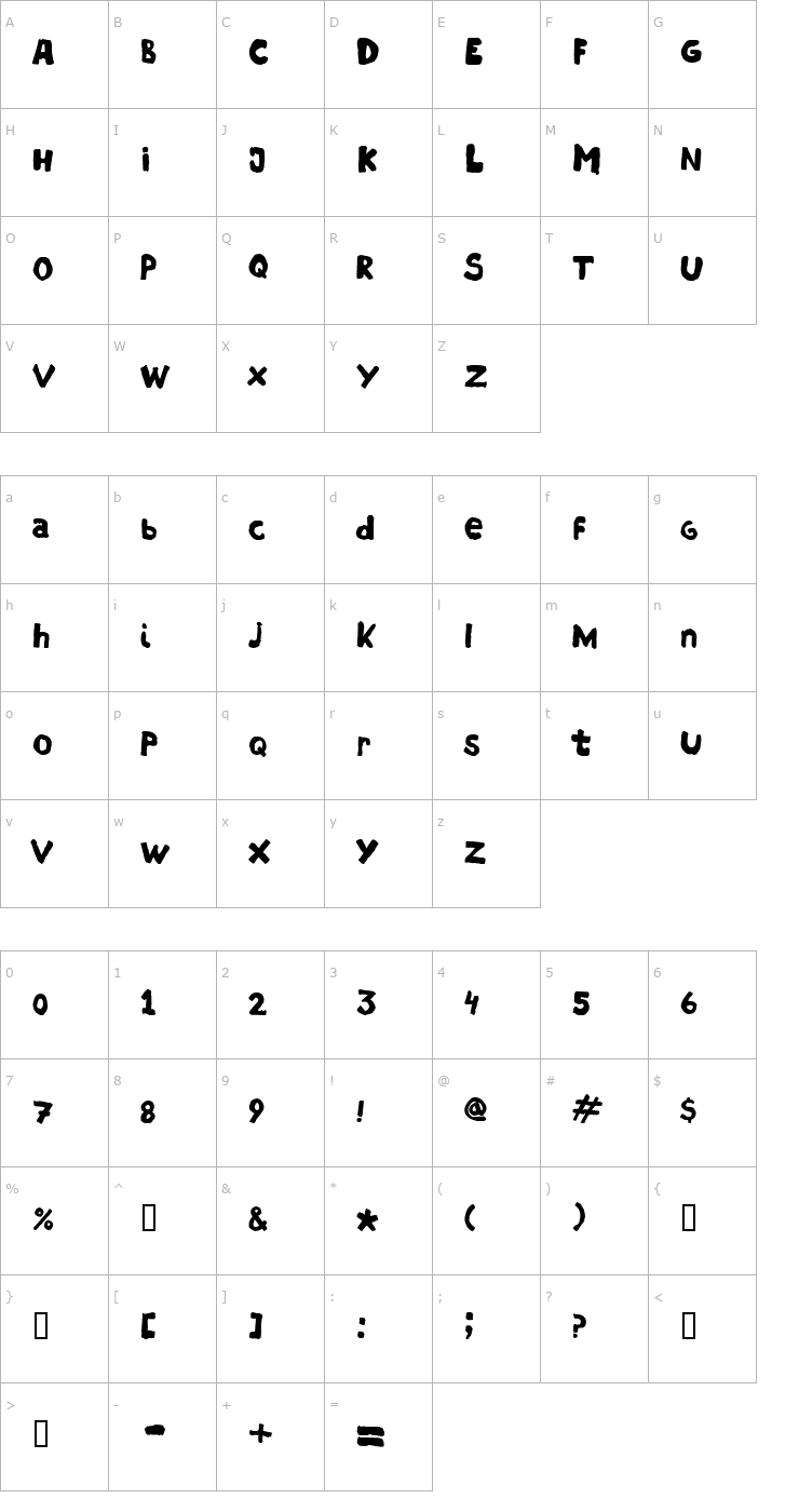 Character Map HOSTIAS Font