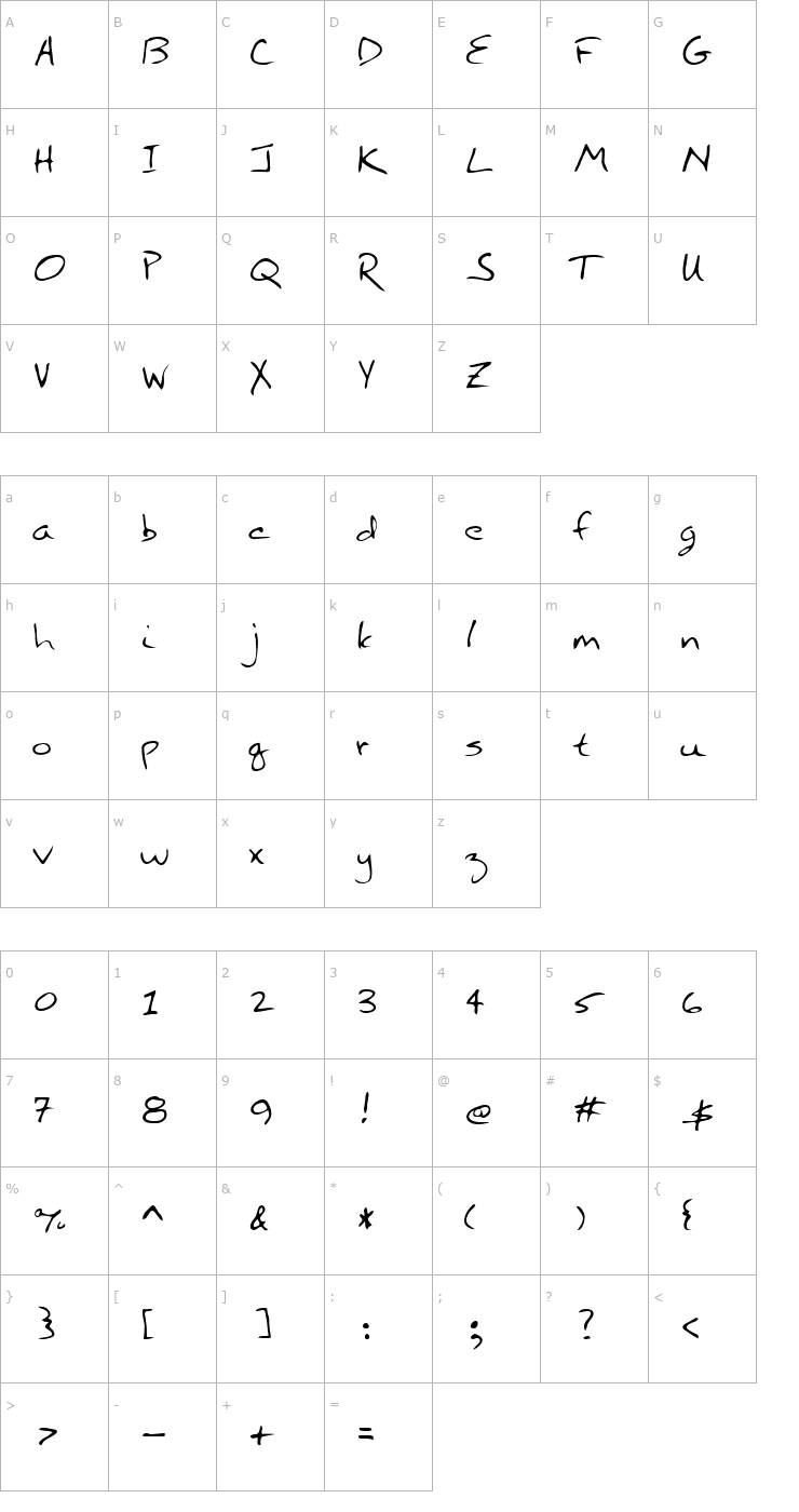 Character Map Hotch Regular Font