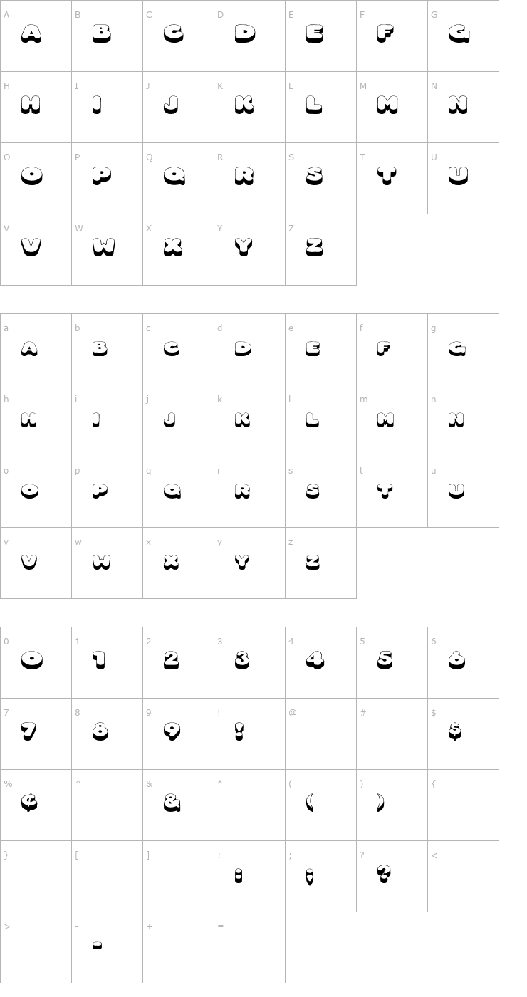 Character Map HotDog Ex Font