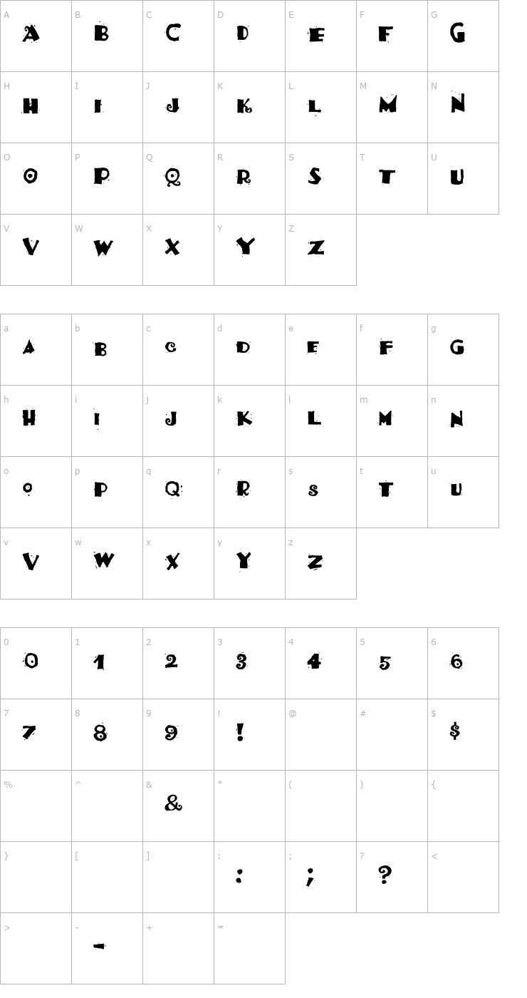 Character Map HotTamale OTF Font