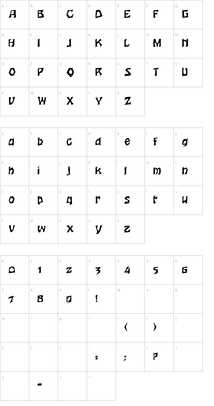 Character Map Houters-Normal Font