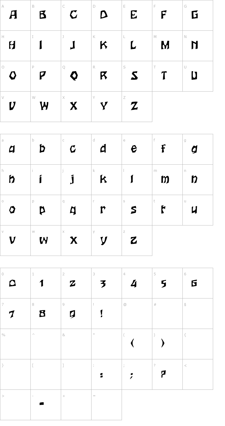 Character Map Houters Regular Font
