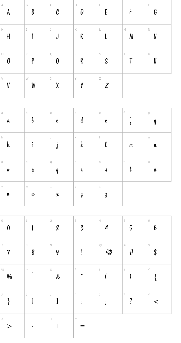 Character Map Hover-Regular Font