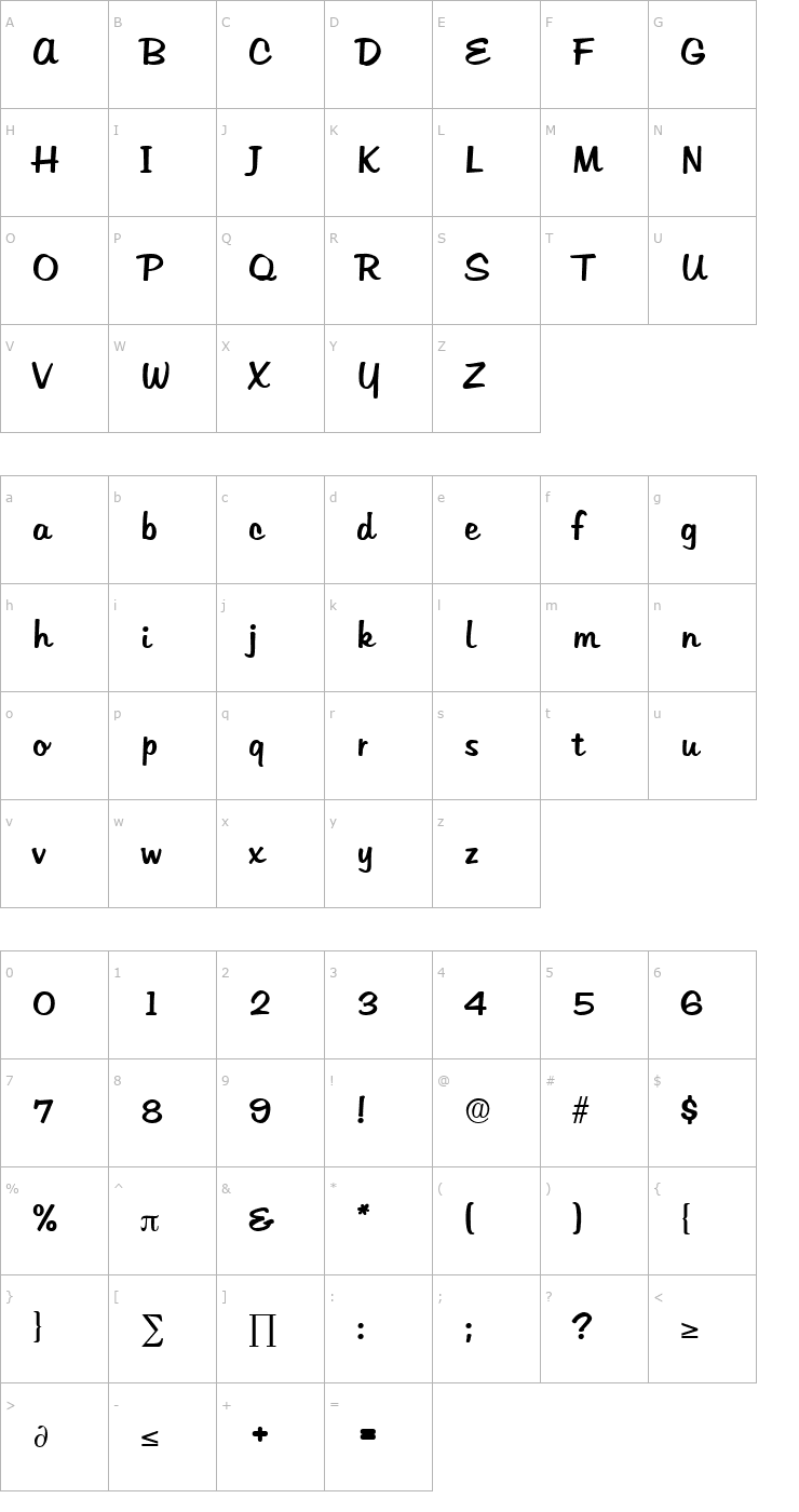 Character Map Hudson Font