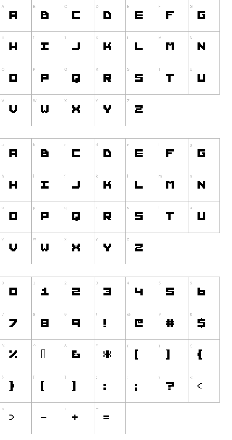 Character Map Hunter Font