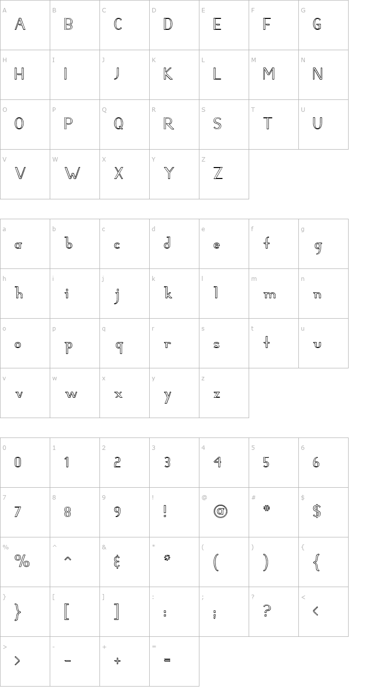 Character Map Hunter Hollow Font