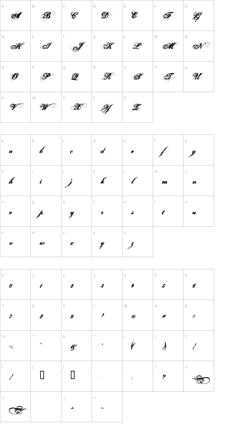 Character Map Hurricane SupaDupaSerif Font