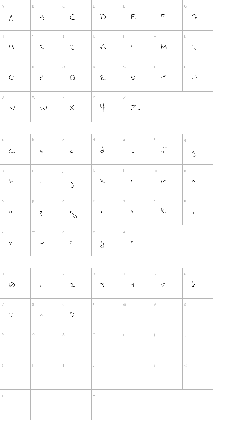 Character Map Hurryup Hurryup Font