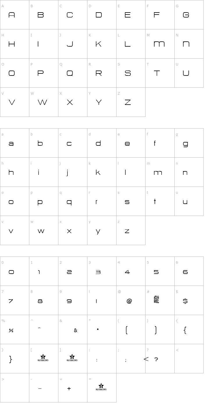 Character Map Hurtmold Font