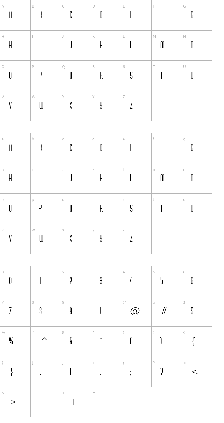 Character Map Hustle Bold Font