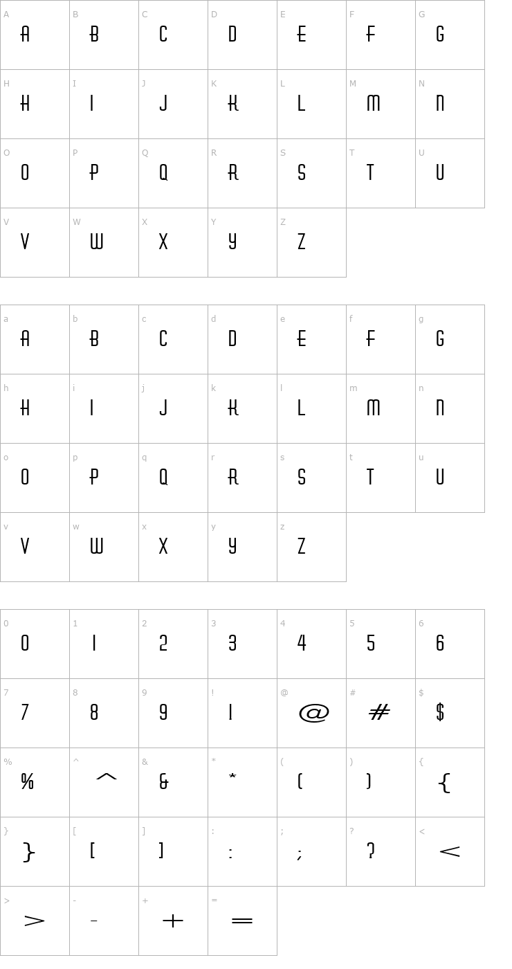 Character Map Hustle Extended Bold Font