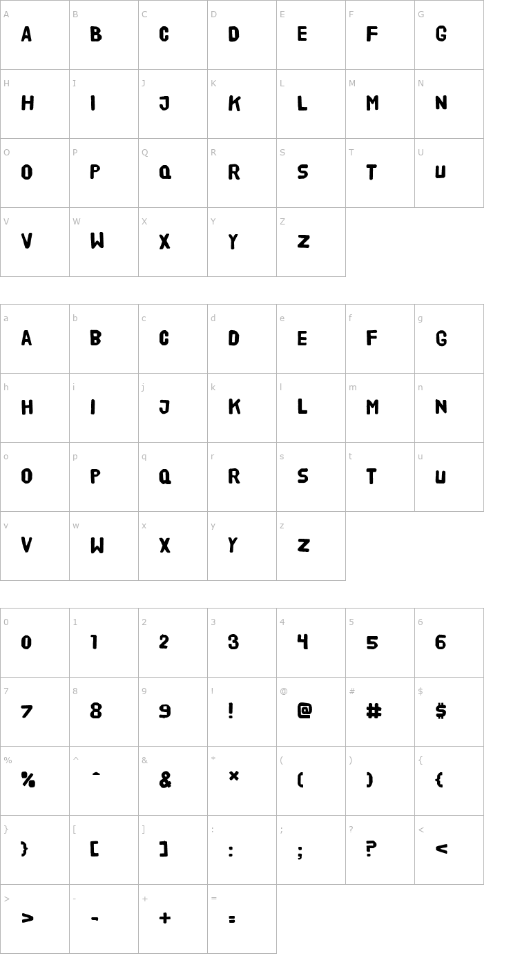 Character Map HVD Poster Clean Font