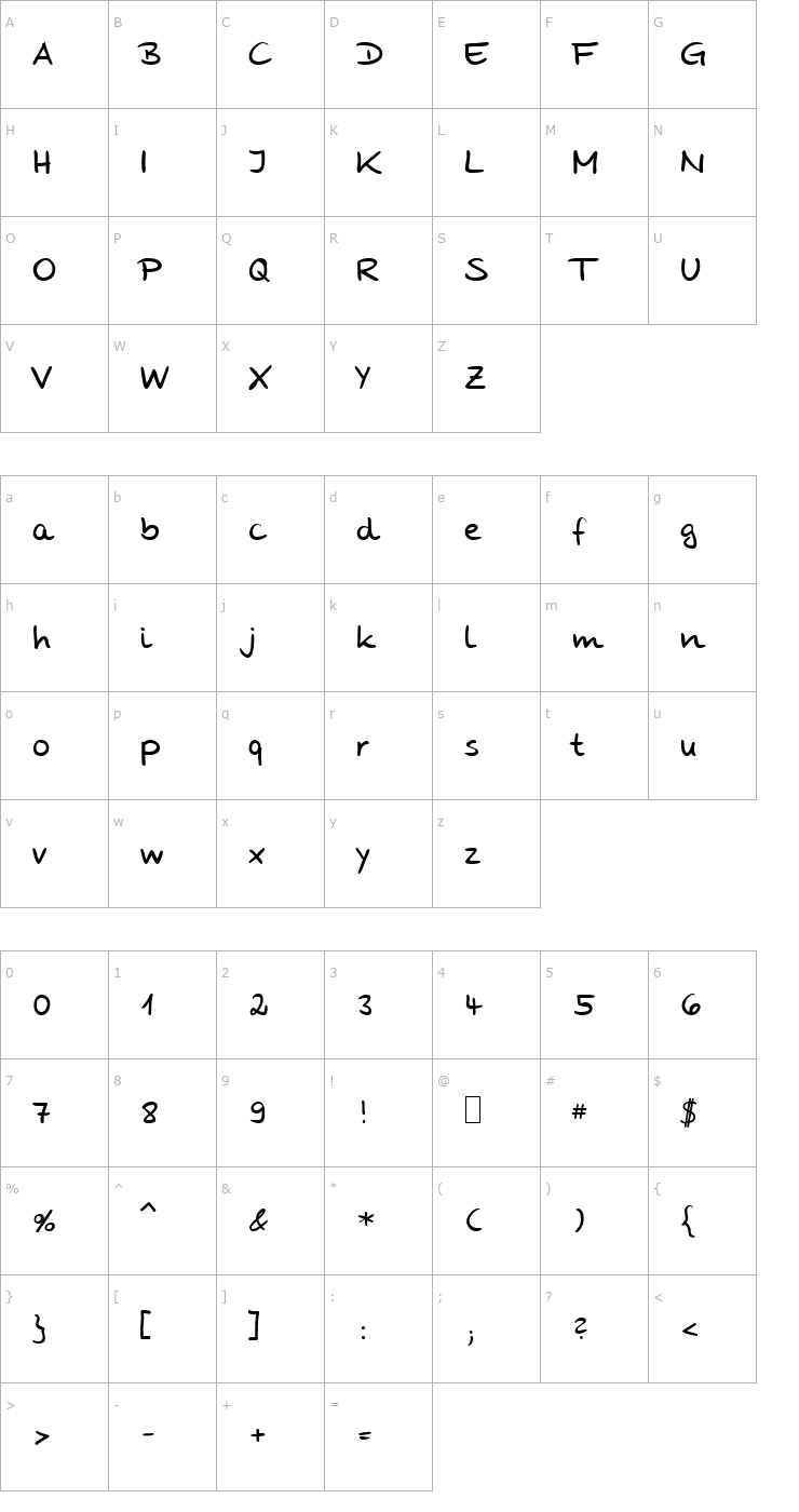 Character Map HW Stone Font