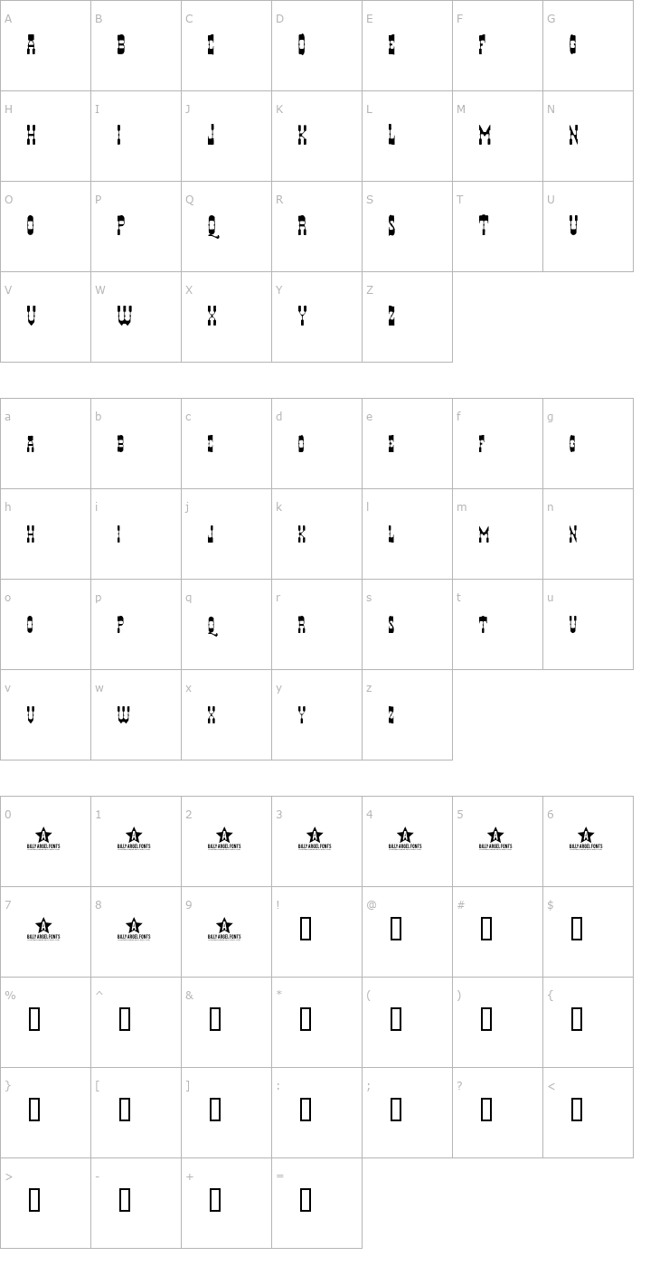Character Map Hyerba Font
