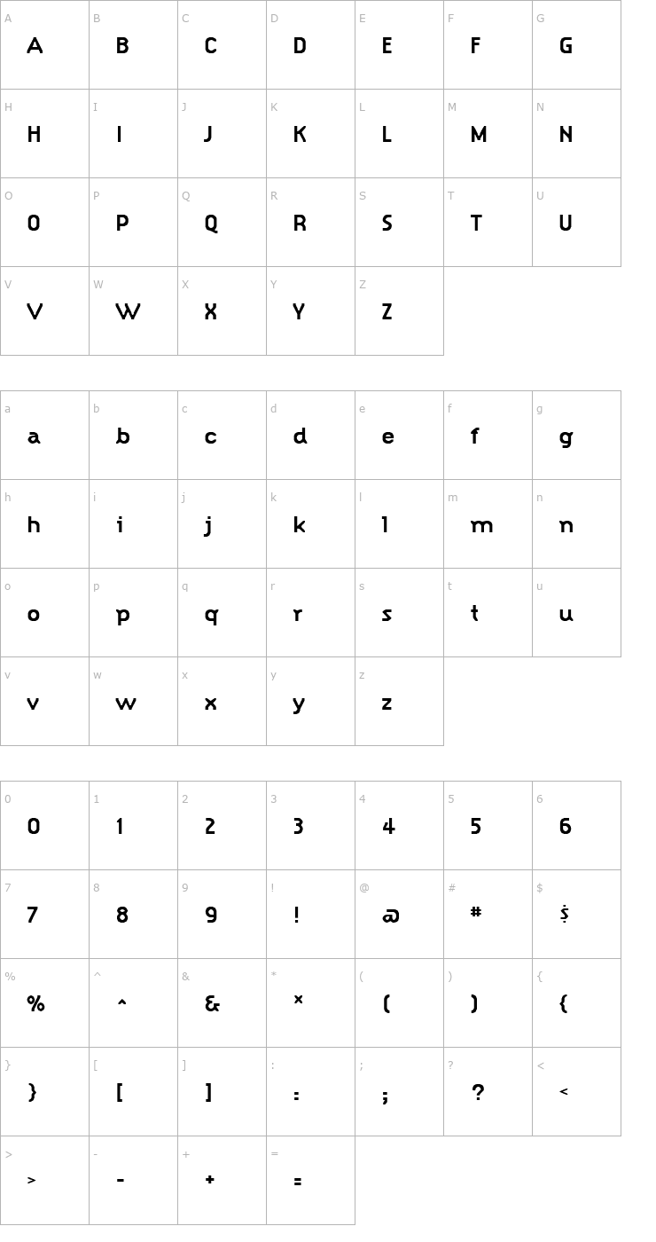 Character Map HypeStyle Black Font
