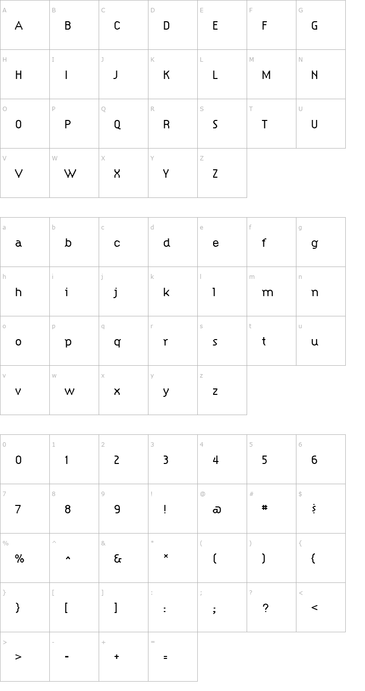 Character Map HypeStyle Font