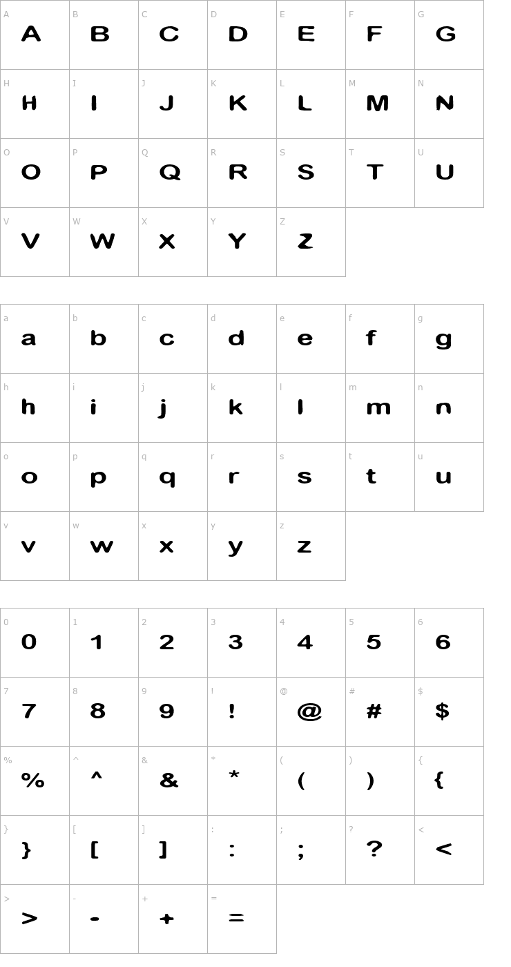 Character Map I Am Font
