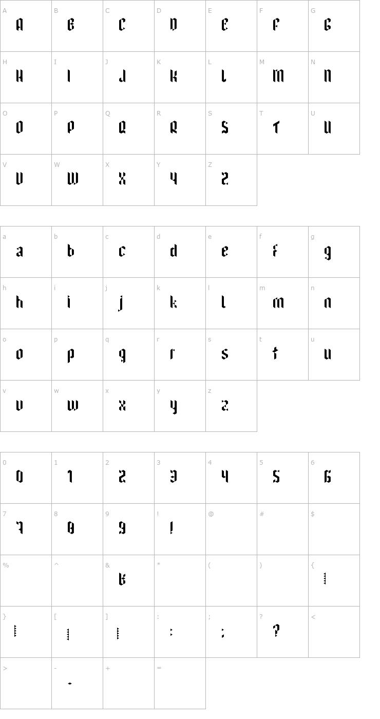 Character Map I have been waiting for you Font