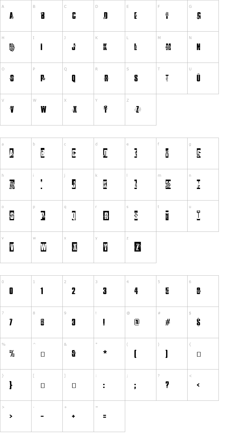 Character Map I SEE SPIRALS EVERYWHERE Font