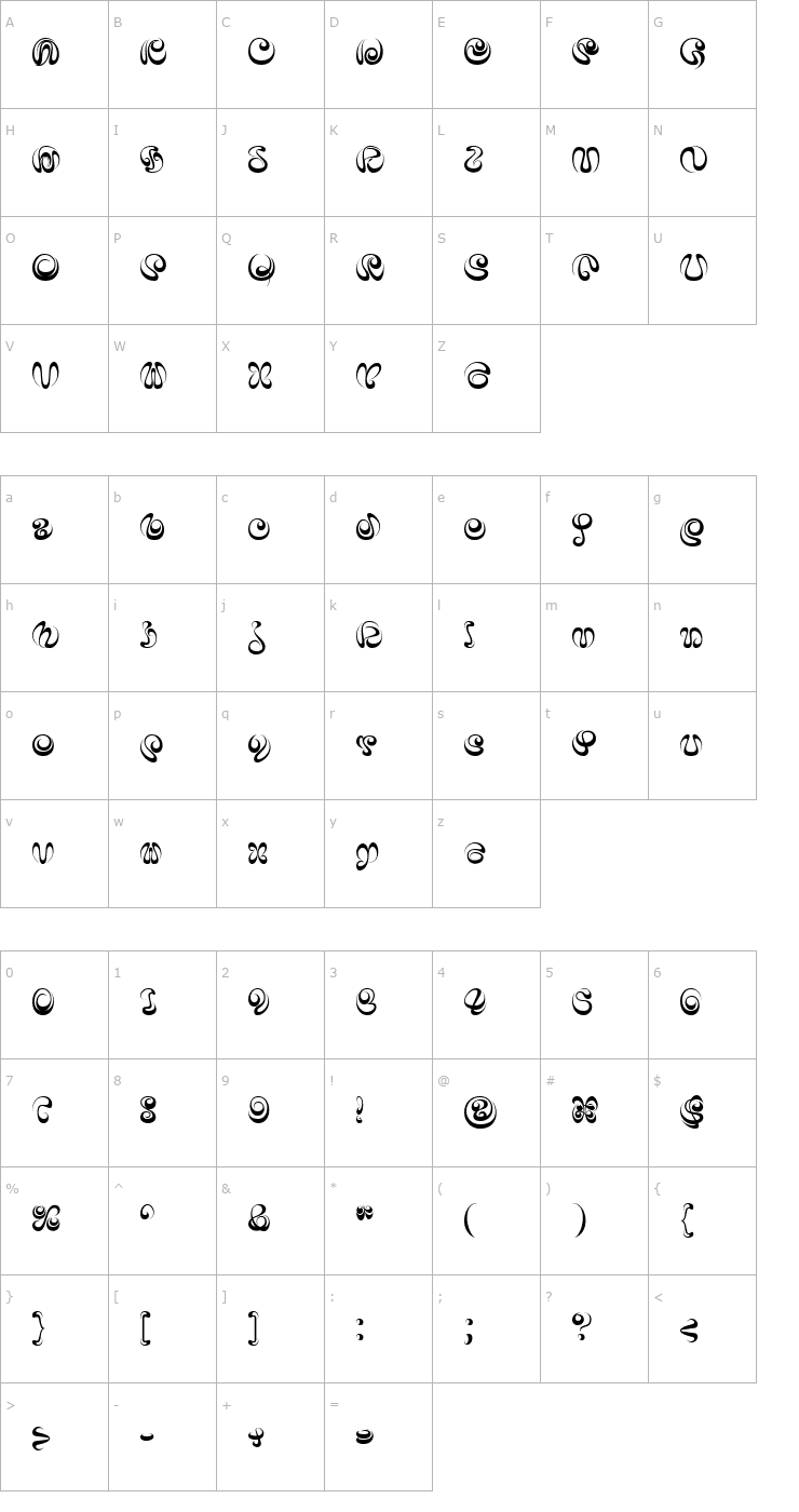 Character Map iAi Alphabet Font