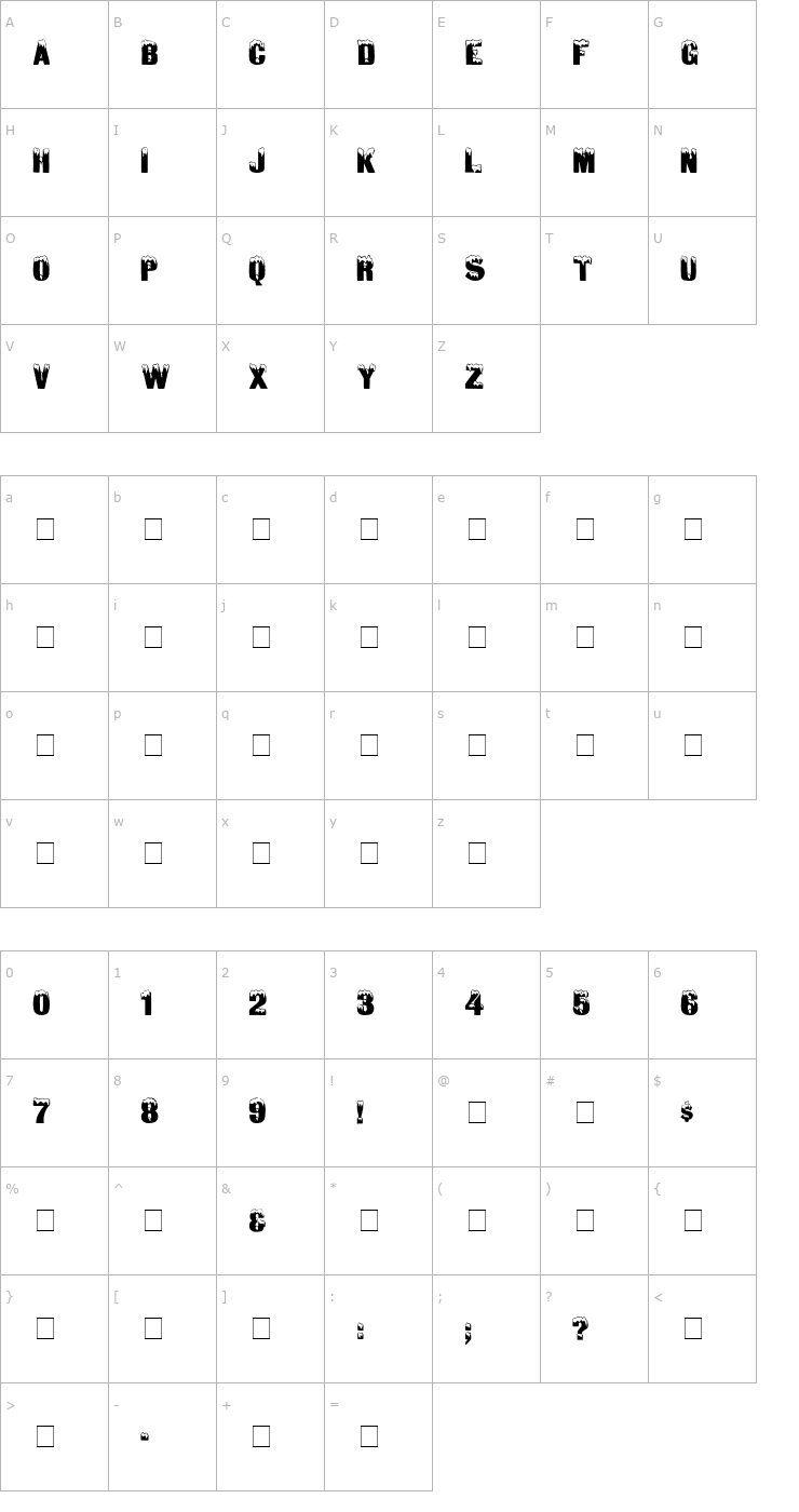 Character Map Ice Display Caps SSi Font