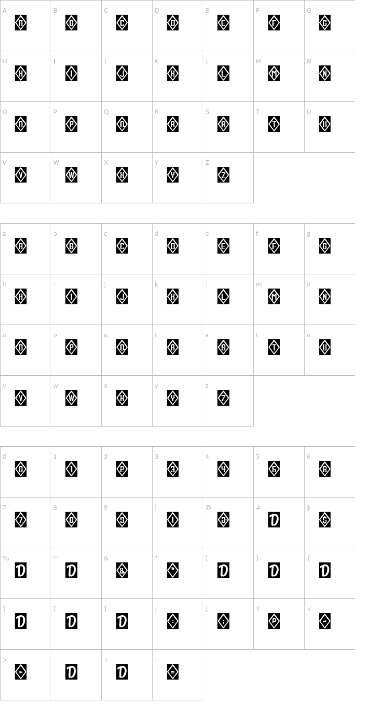 Character Map Icecube Font