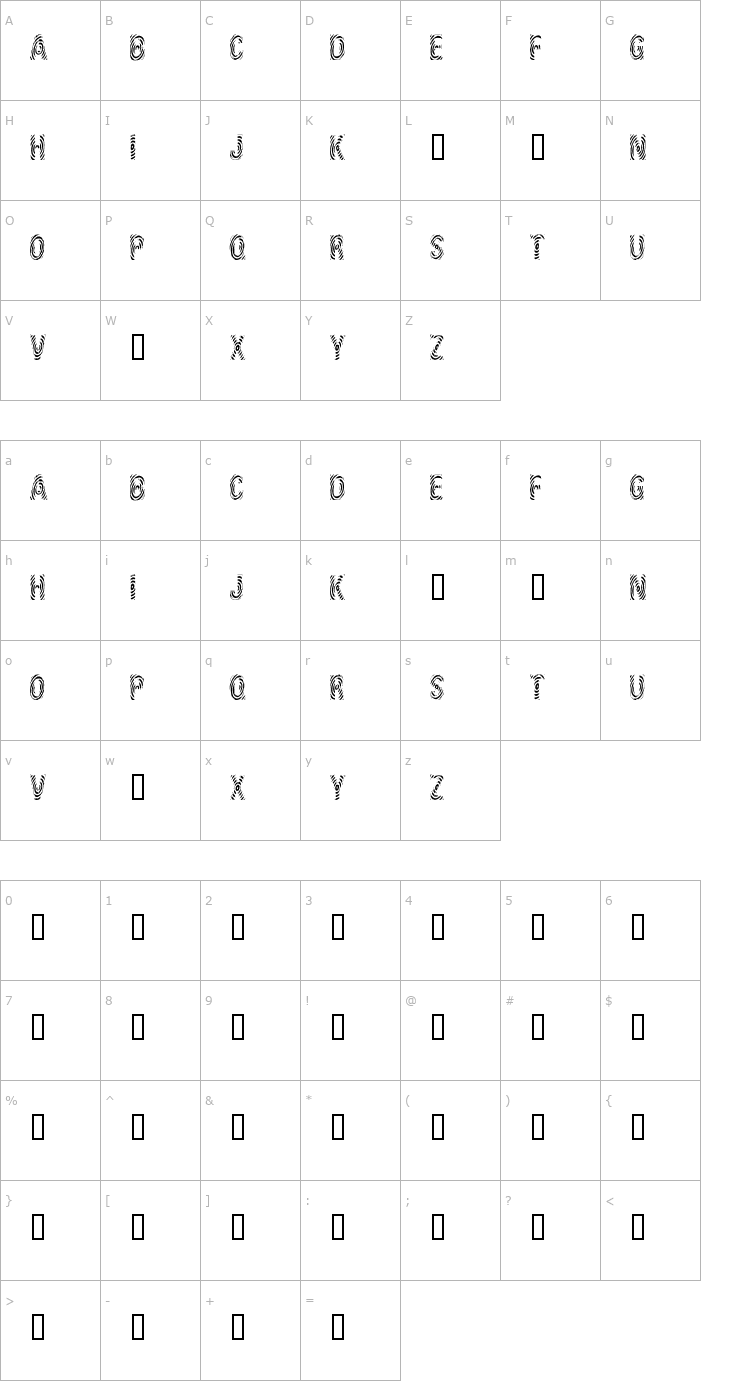 Character Map ID SupernovaSW Font