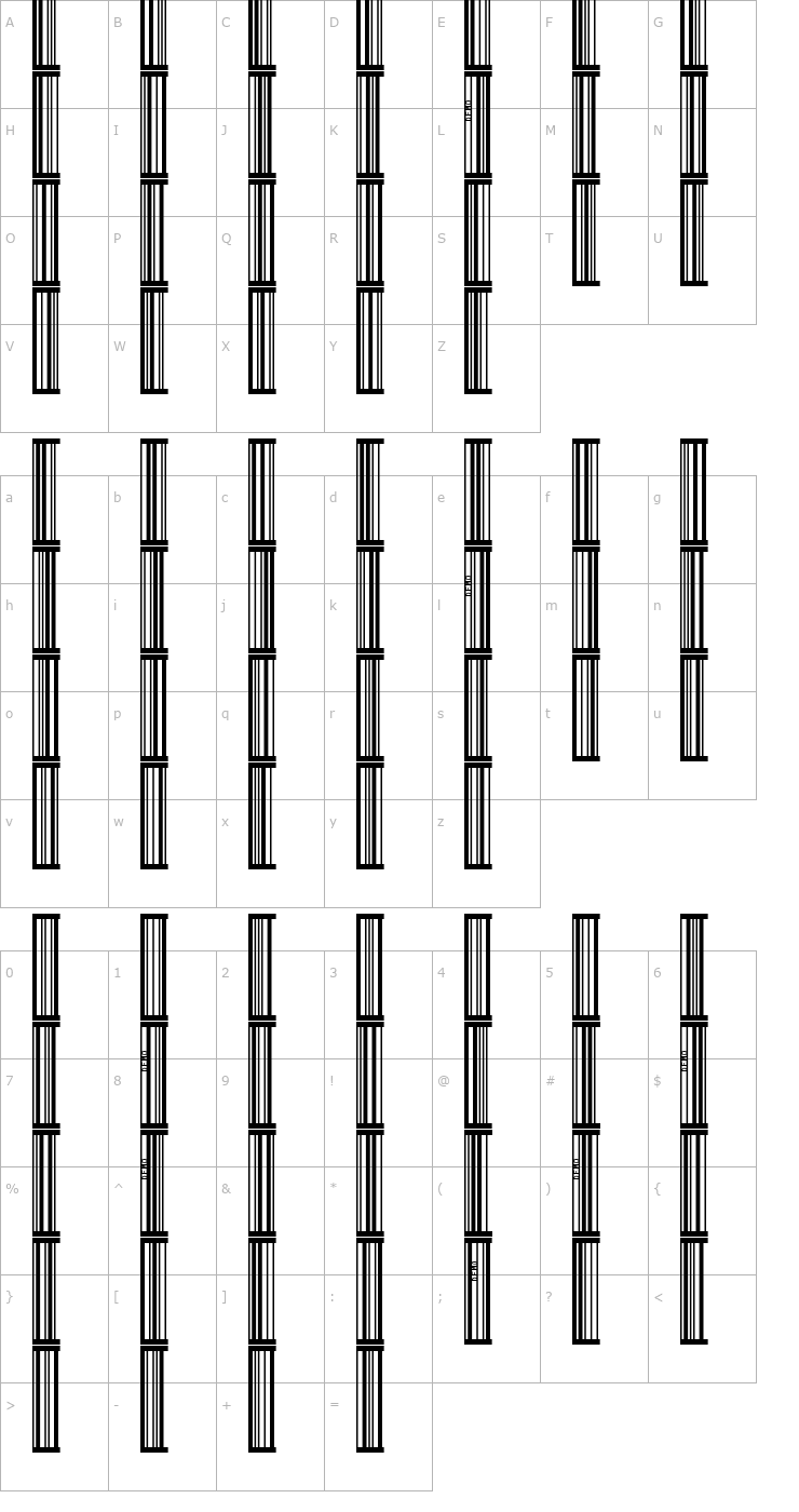 Character Map IDAutomationSBI25L Font