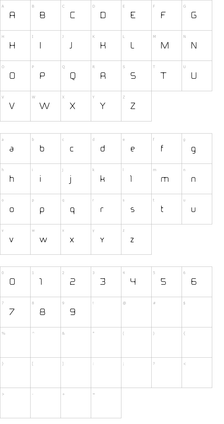 Character Map Ideoma Miaguiii Font