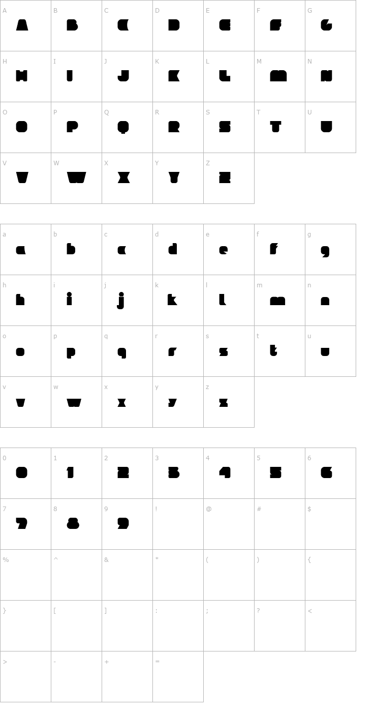 Character Map Ideoma Pseudo Font