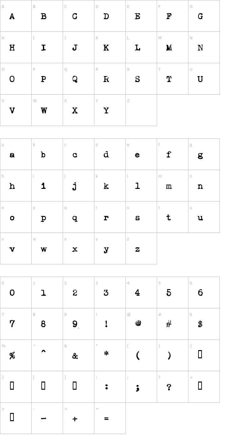 Character Map Ieicester Bold Font