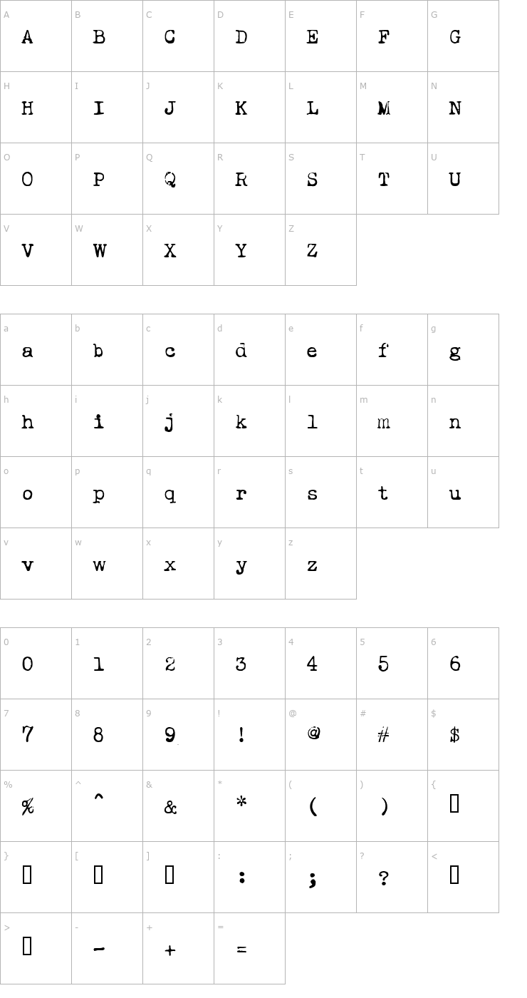 Character Map Ieicester Text Font