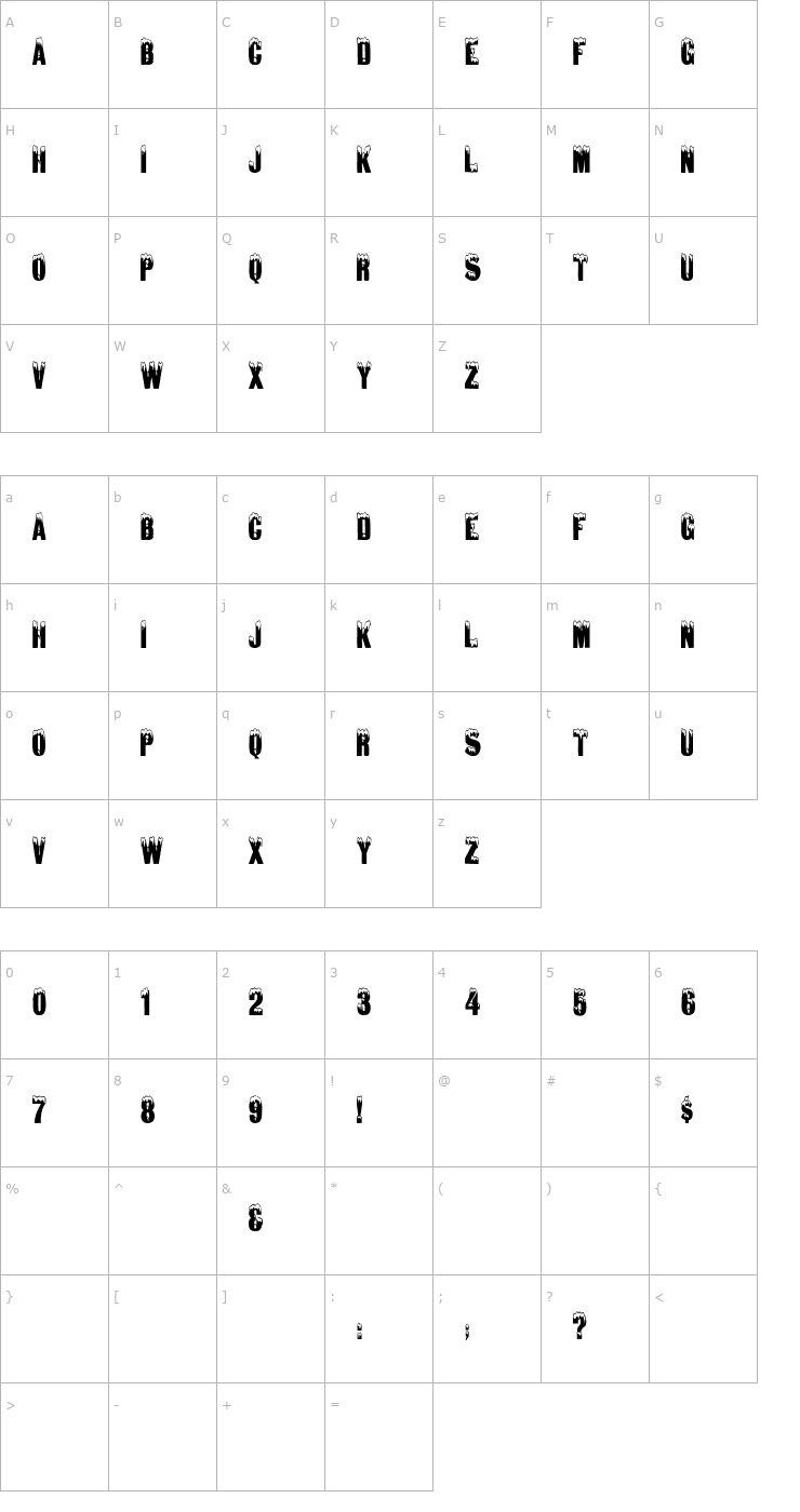 Character Map IglooCaps Cn Font