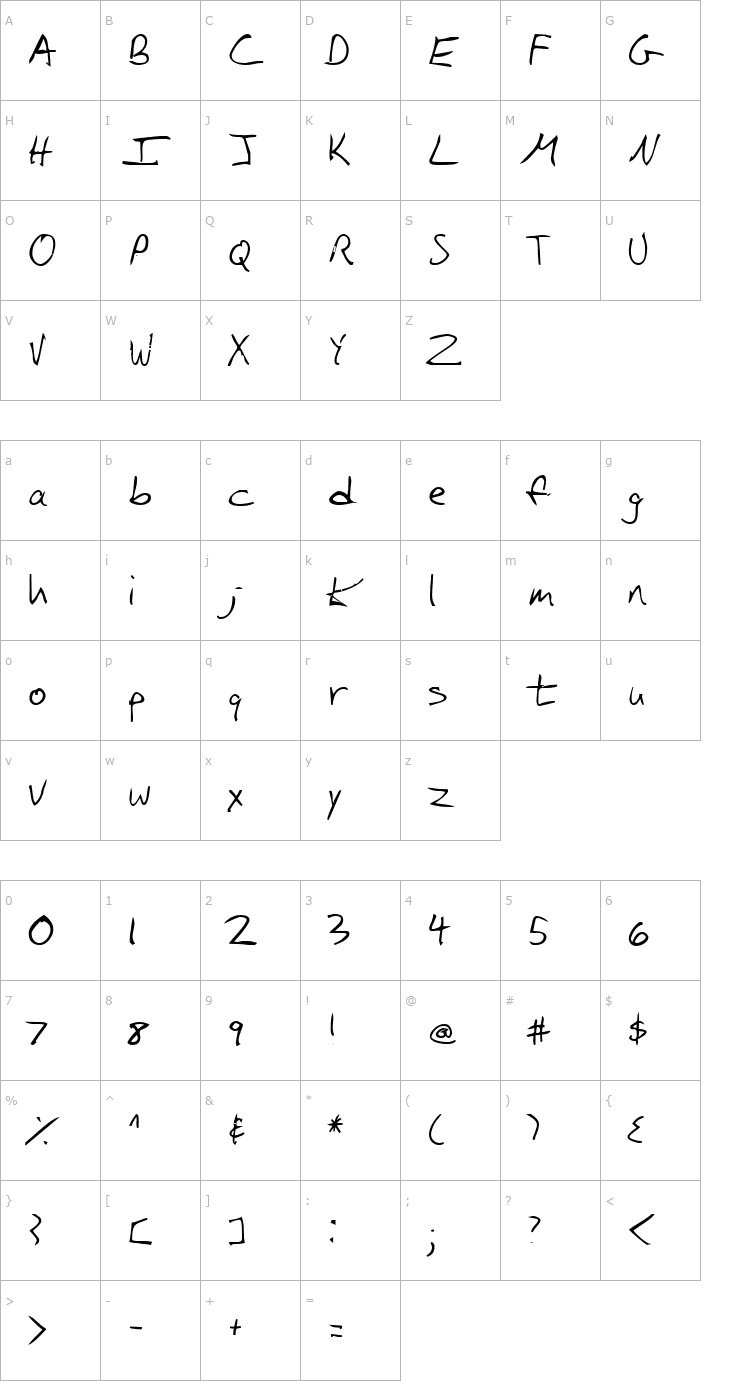 Character Map Iglook Font