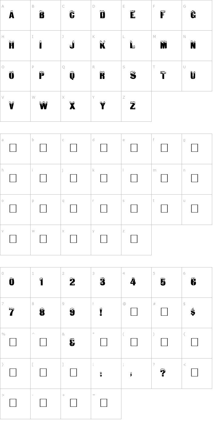 Character Map IglooLaser Font