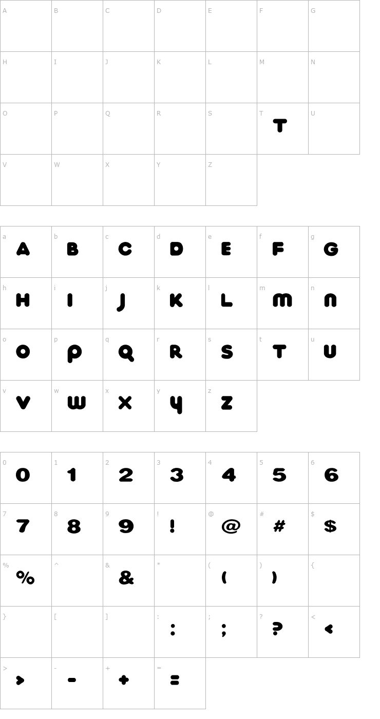 Character Map Ihop Font