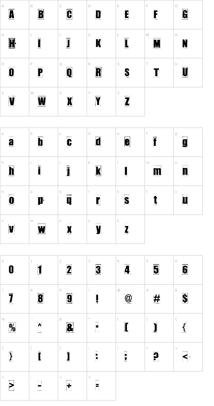 Character Map IKHIOOGLA3 Font