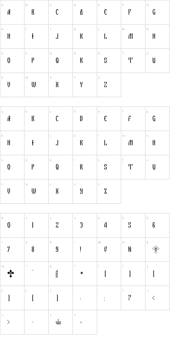 Character Map IkonWrite Font