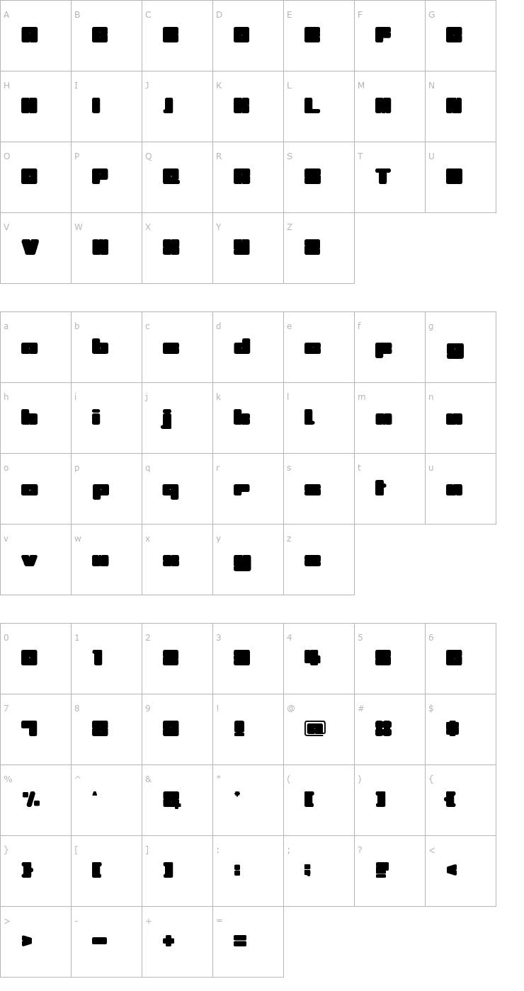 Character Map Illustrious Font